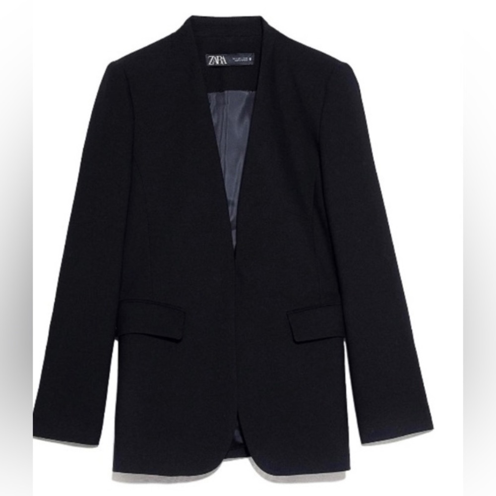 ZARA Suit Inverted Lapel Collar Blazer and Asymmetric bottom 3/4 pants